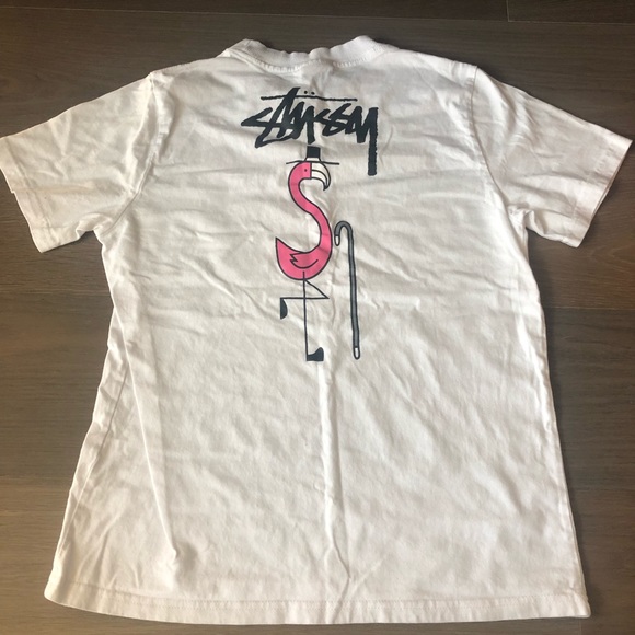 Stussy Tops - Stussy size large white t shirt flamingo